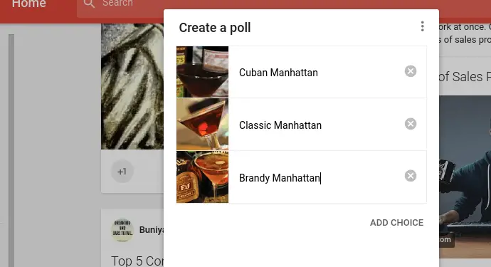 creating a poll in google+