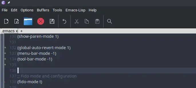 emacs toolbar menubar tabbar scrollbar