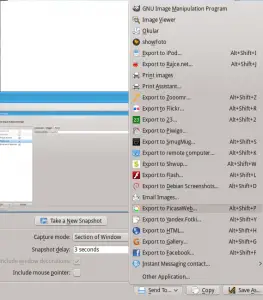 Save Options available in KSnapshot in Kde