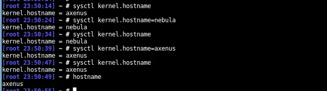 Change host name using sysctl command in linux