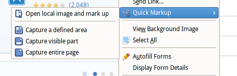 Quick Snapper Content Menu Screenshot in Mozilla Firefox