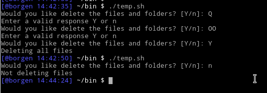 bash shell script read user input