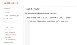 webmaster tools robots.txt console