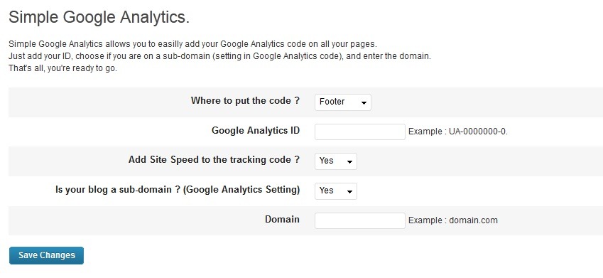 Simple Google Analytics Screenshot