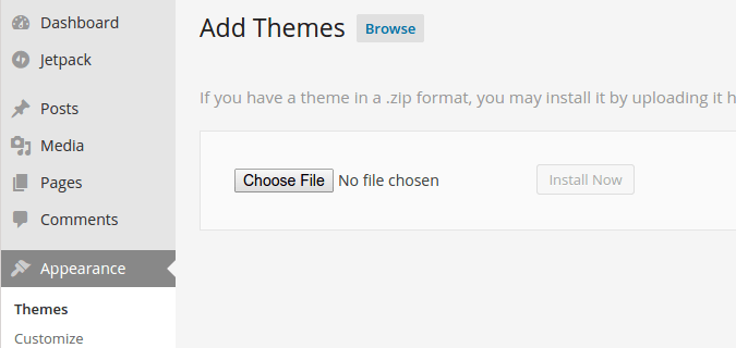 Upload Themes in WordPress